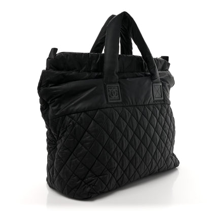 Chanel Nylon Quilted Large Coco Cocoon Tote Black 3 of 15