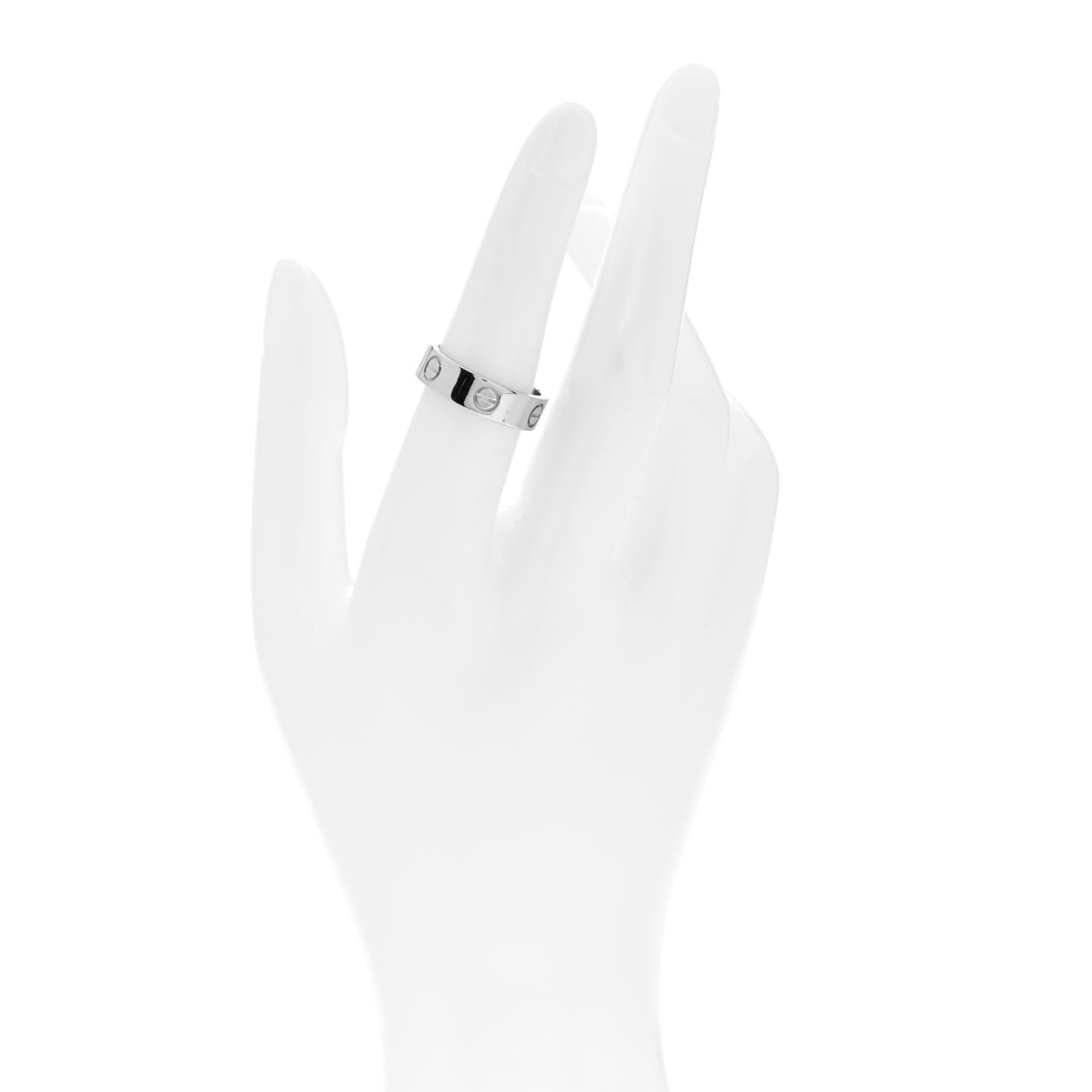 Cartier 18K White Gold 5.5mm LOVE Ring 53 6.5 2 of 4