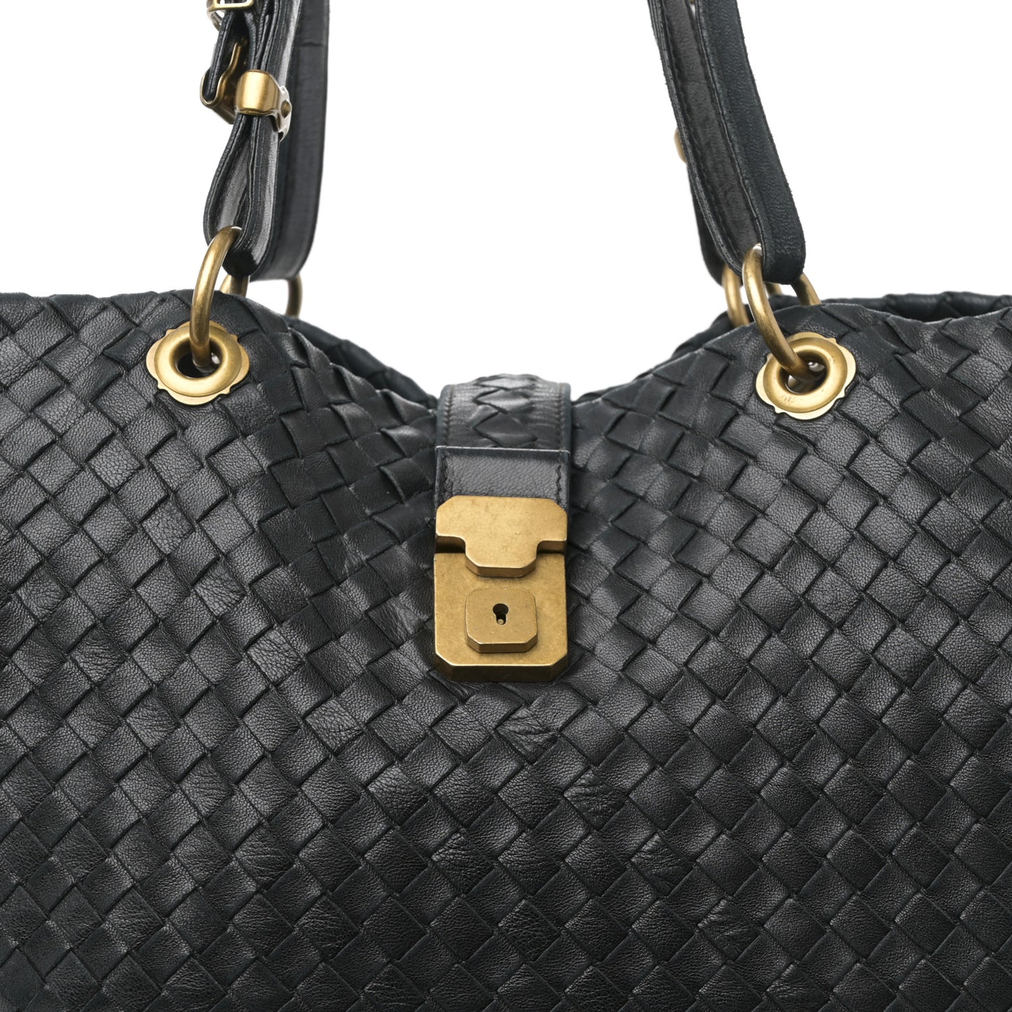 Nappa Intrecciato Large Capri Tote Black