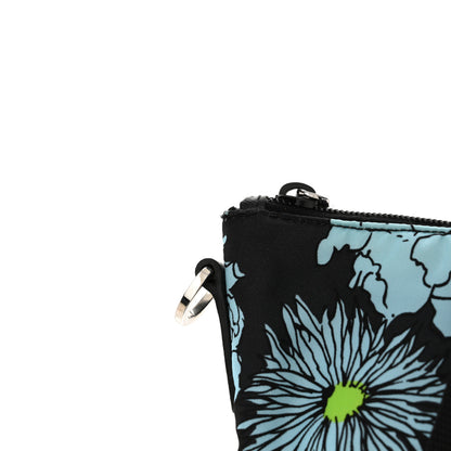 Prada Tessuto Nylon Saffiano Floral Print Tote Black Blue Multicolor 13 of 14