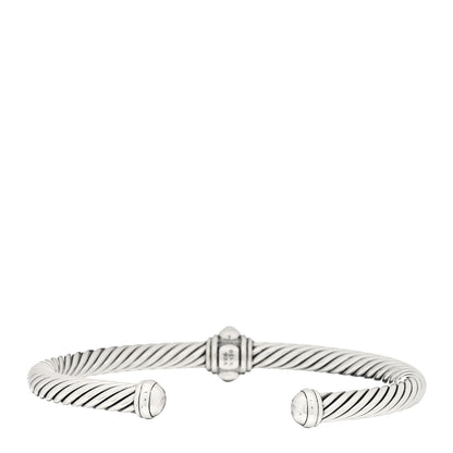 David Yurman Sterling Silver Diamond 5mm Cable Renaissance Station Bracelet 3 of 4