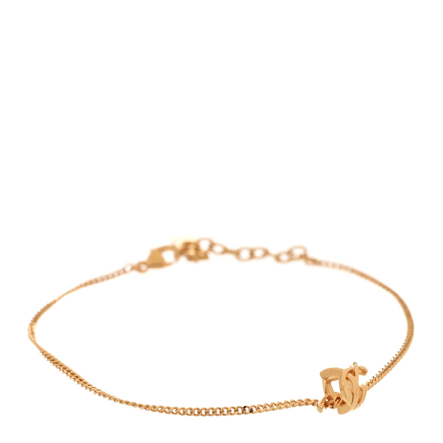Saint Laurent Brass Monogram Twist Bracelet Gold 1 of 4