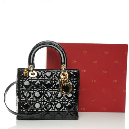 Christian Dior Patent Cannage Medium Lady Dior Black 13 of 13
