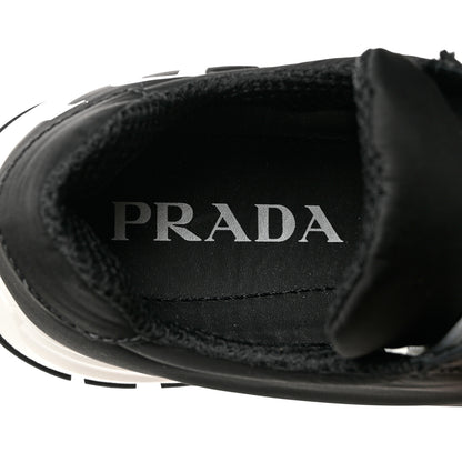Prada Nylon Piuma Logo Sneakers 37 Black White 7 of 9