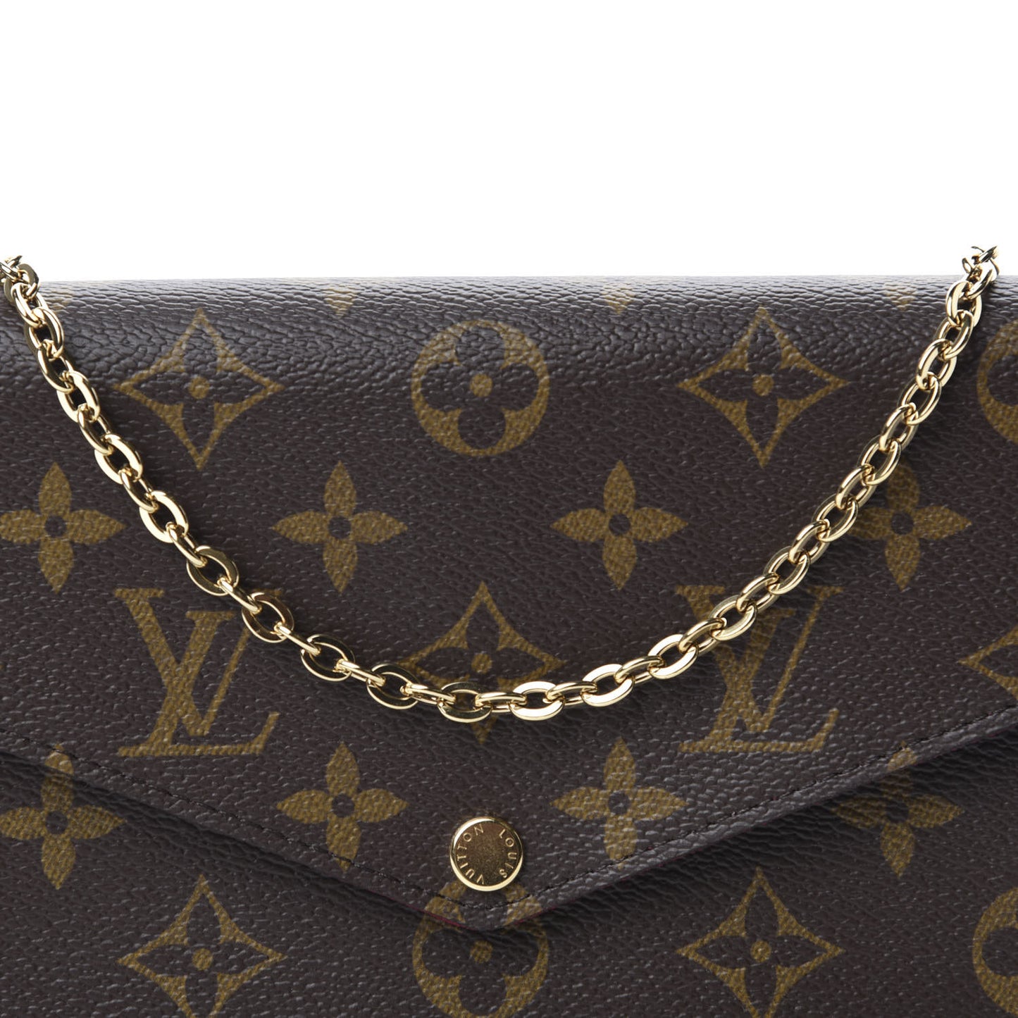 Monogram Pochette Felicie Chain Wallet Fuchsia
