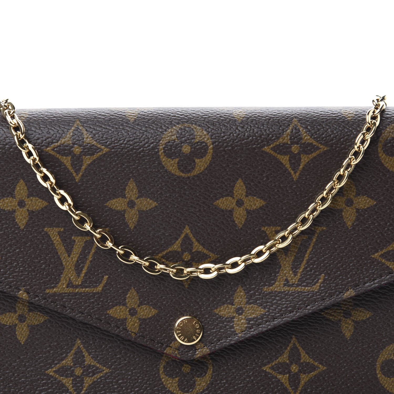 Louis Vuitton Monogram Pochette Felicie Chain Wallet Fuchsia 12 of 13