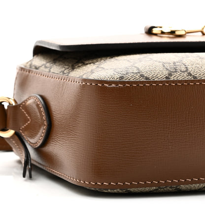 Gucci GG Supreme Monogram Small Horsebit 1955 Shoulder Bag Beige Brown Sugar 9 of 11