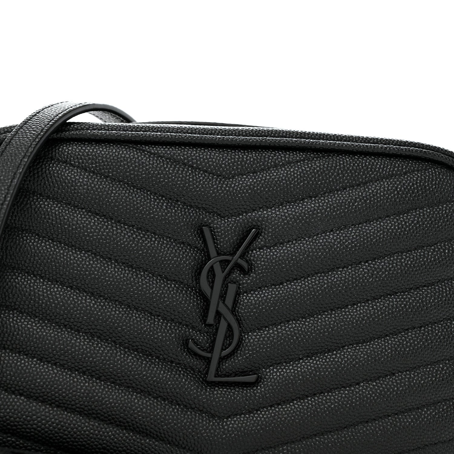 Saint Laurent Grain De Poudre Matelasse Monochrome Monogram Mini Lou Camera Bag Black 8 of 12