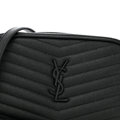 Saint Laurent Grain De Poudre Matelasse Monochrome Monogram Mini Lou Camera Bag Black 8 of 12