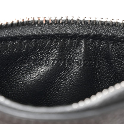 Saint Laurent Grain De Poudre Matelasse Chevron Monogram Fragments Zippered Card Case Coal 7 of 8