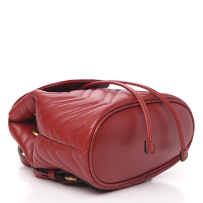 Gucci Calfskin Matelasse GG Marmont Flap Backpack Hibiscus Red 3 of 9