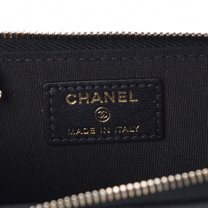Chanel Caviar Camellia Embossed Key Holder Case Black 6 of 8