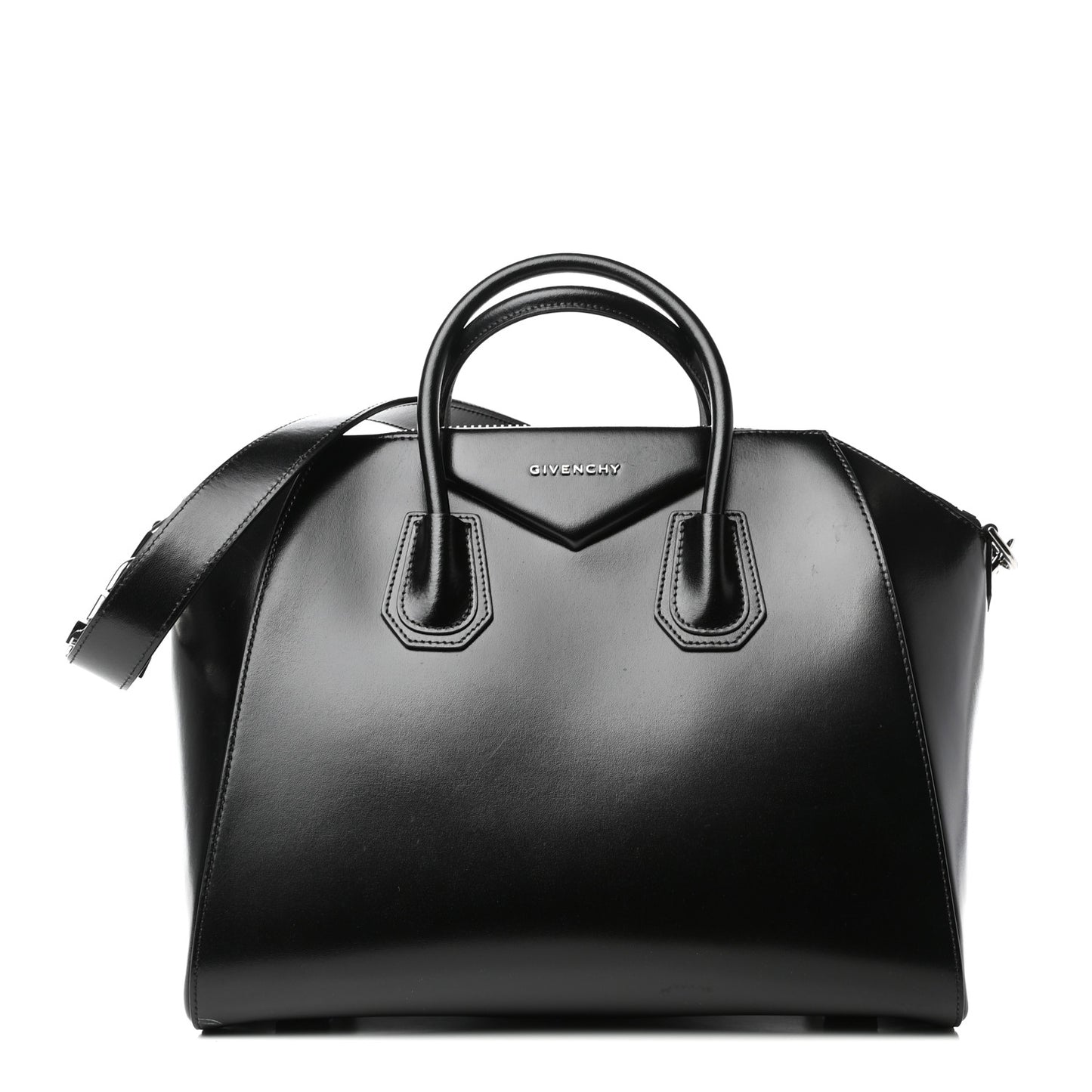 Shiny Lord Calfskin Medium Antigona Black