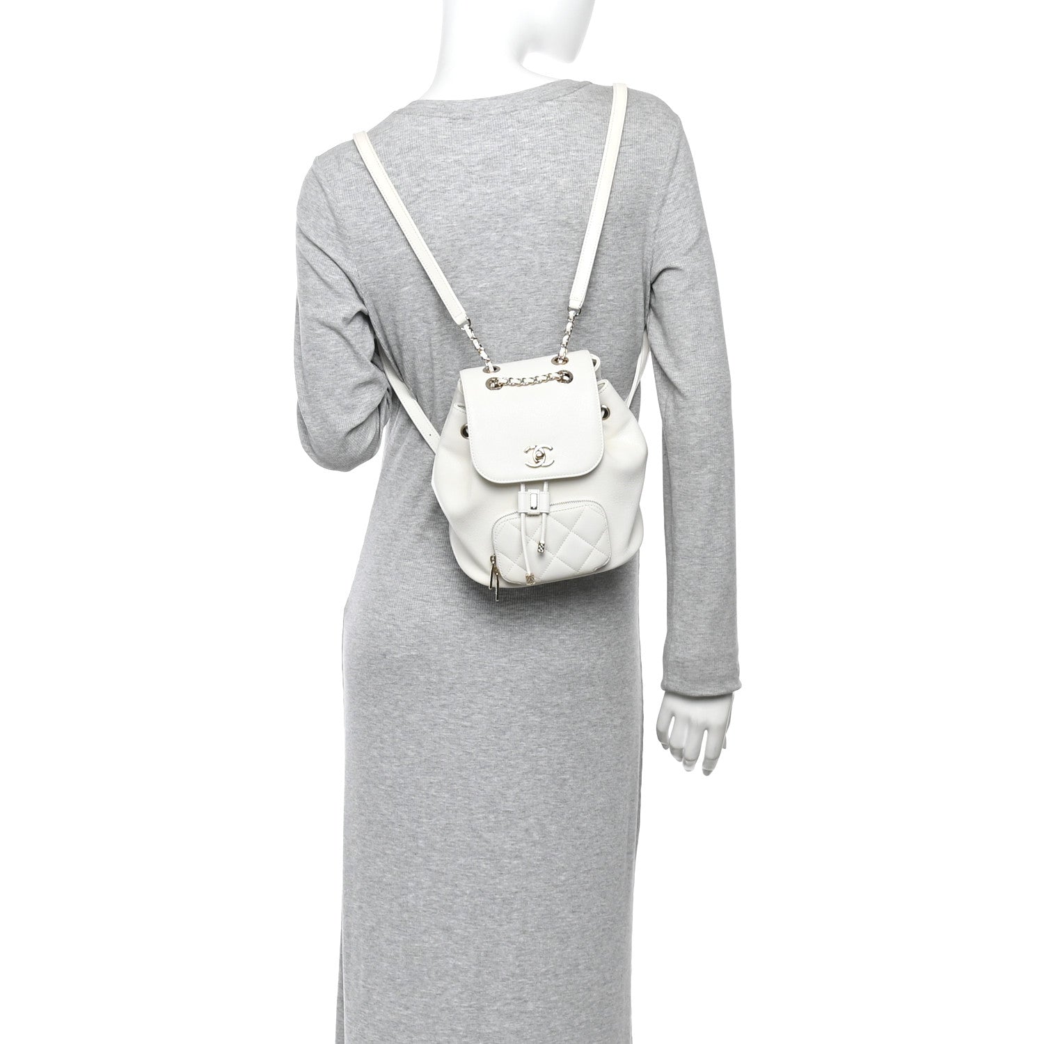 Chanel Caviar Quilted Mini Business Affinity Backpack White 2 of 12