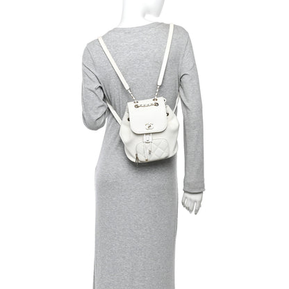 Chanel Caviar Quilted Mini Business Affinity Backpack White 2 of 12