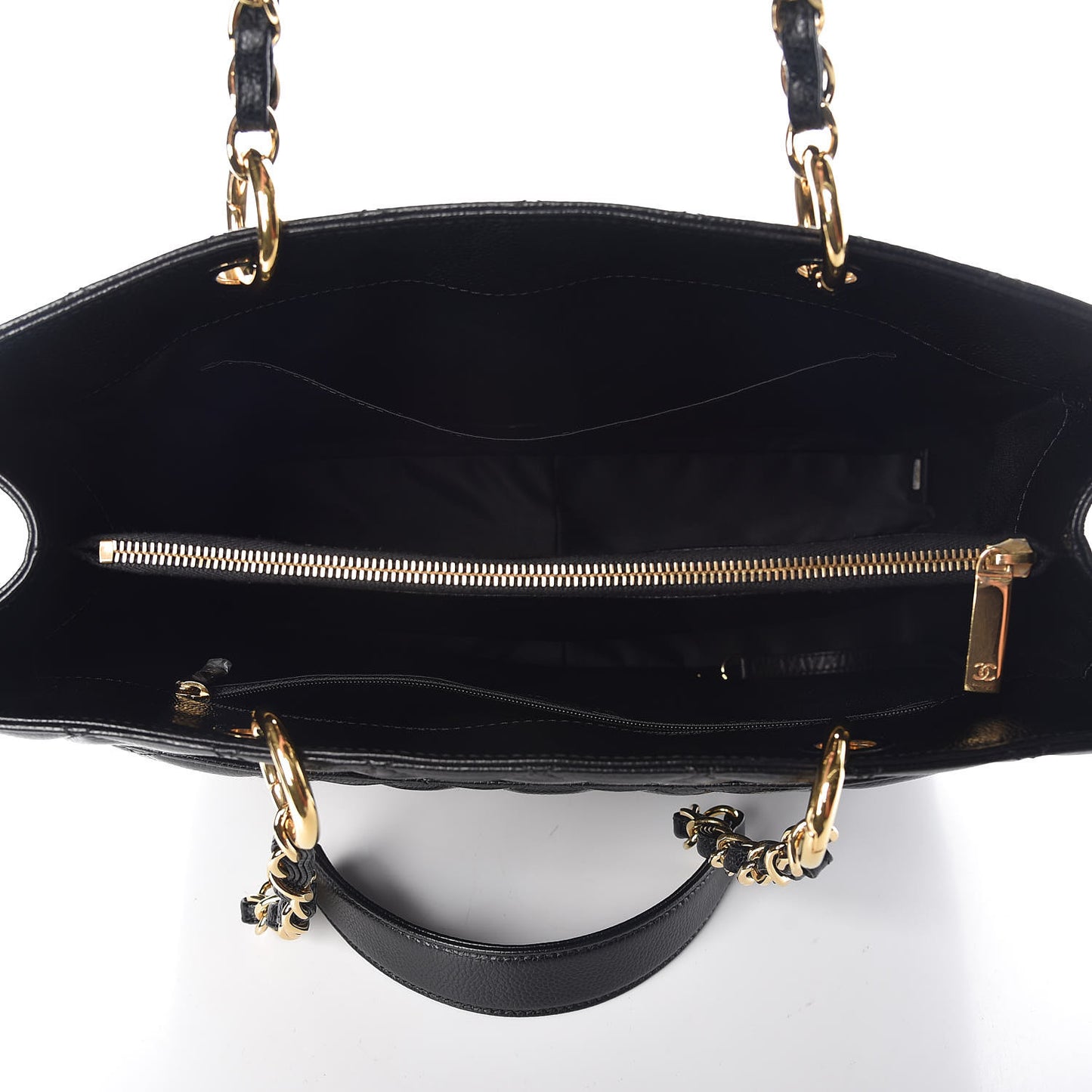 Caviar Quilted Grand Shopping Tote GST Black