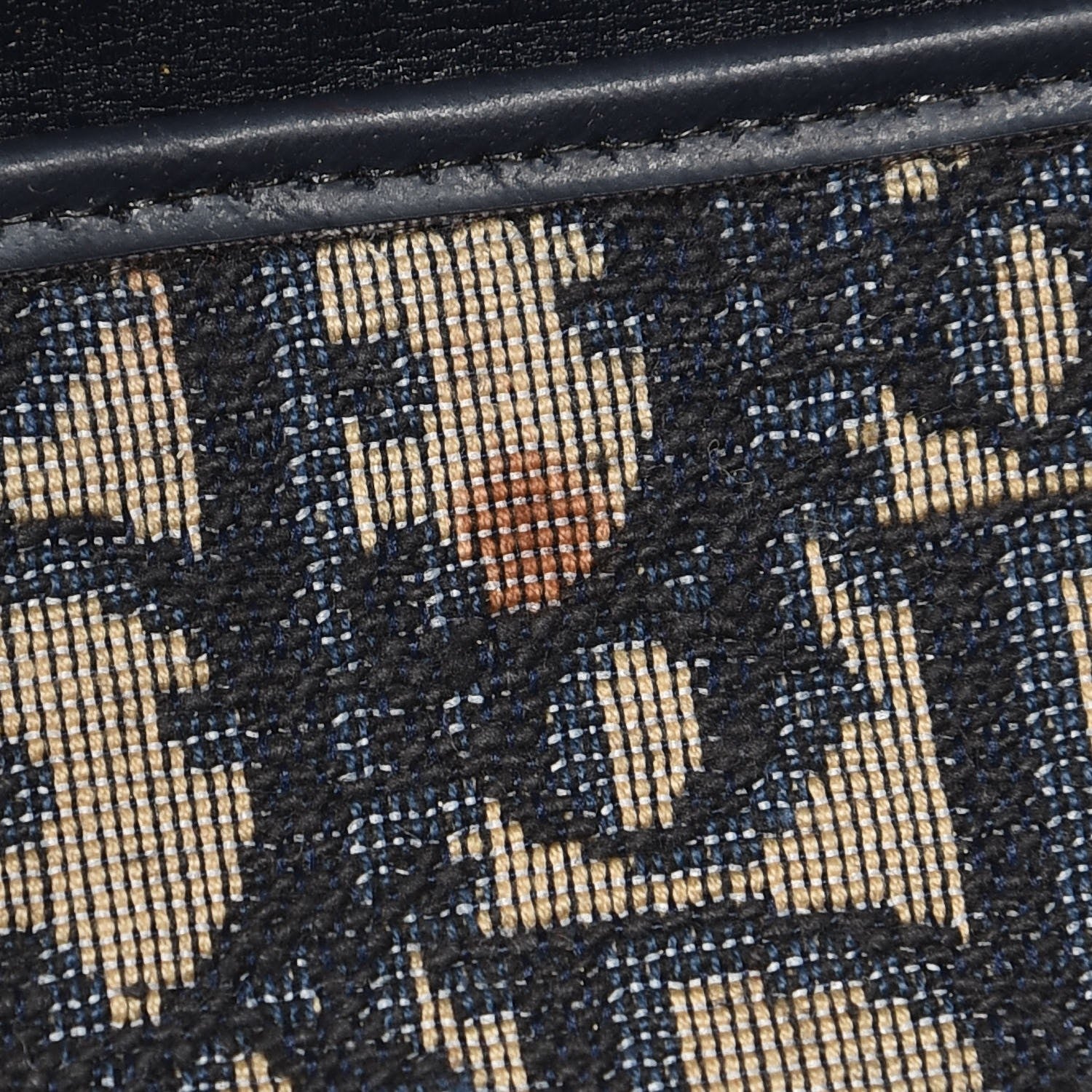 Christian Dior Monogram Shoulder Bag Navy Blue 7 of 8
