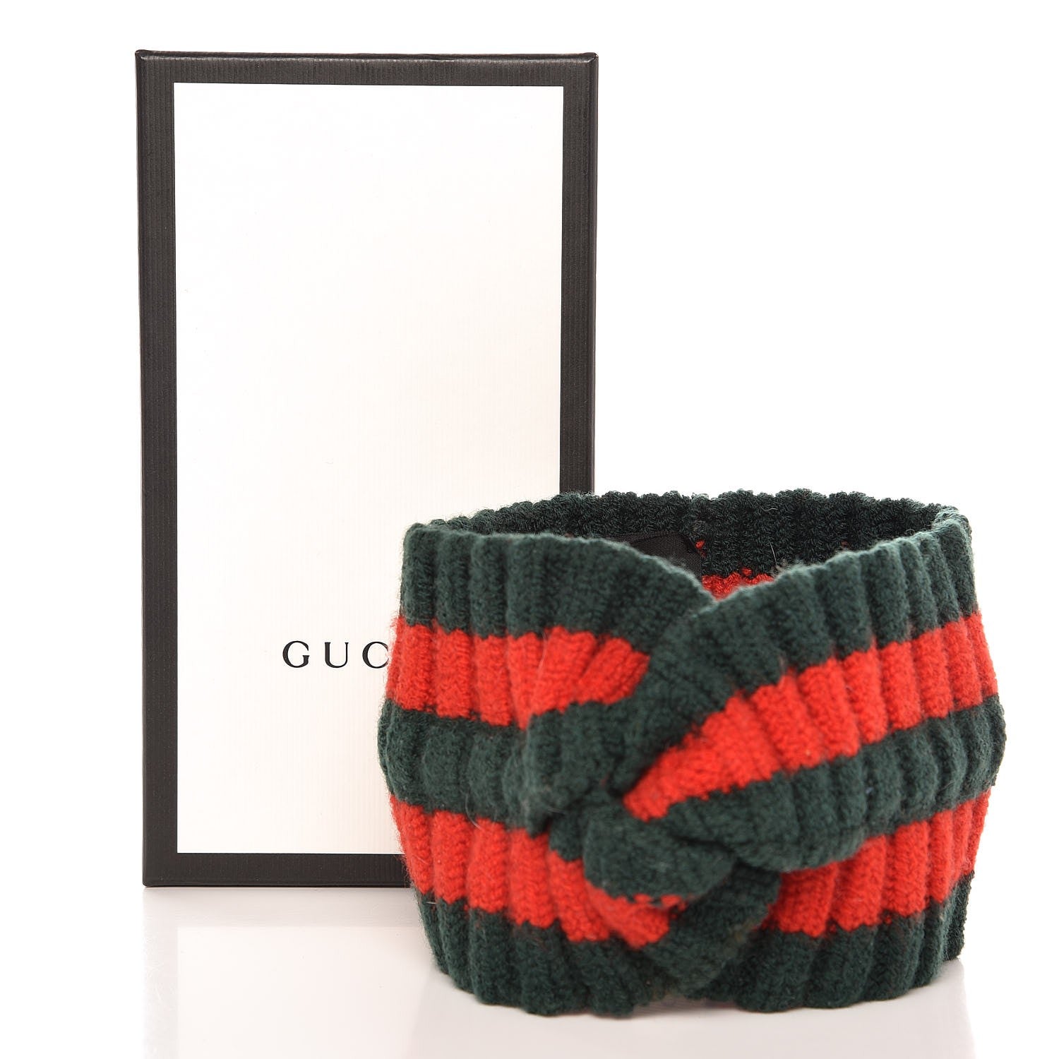 Gucci Wool Knit Web Headband L Green Red 5 of 5