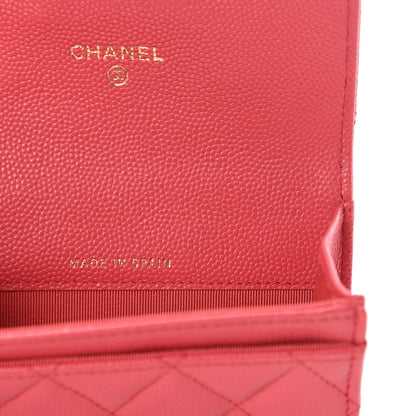 Chanel Caviar Quilted Flap Card Holder Dark Pink 7 of 8