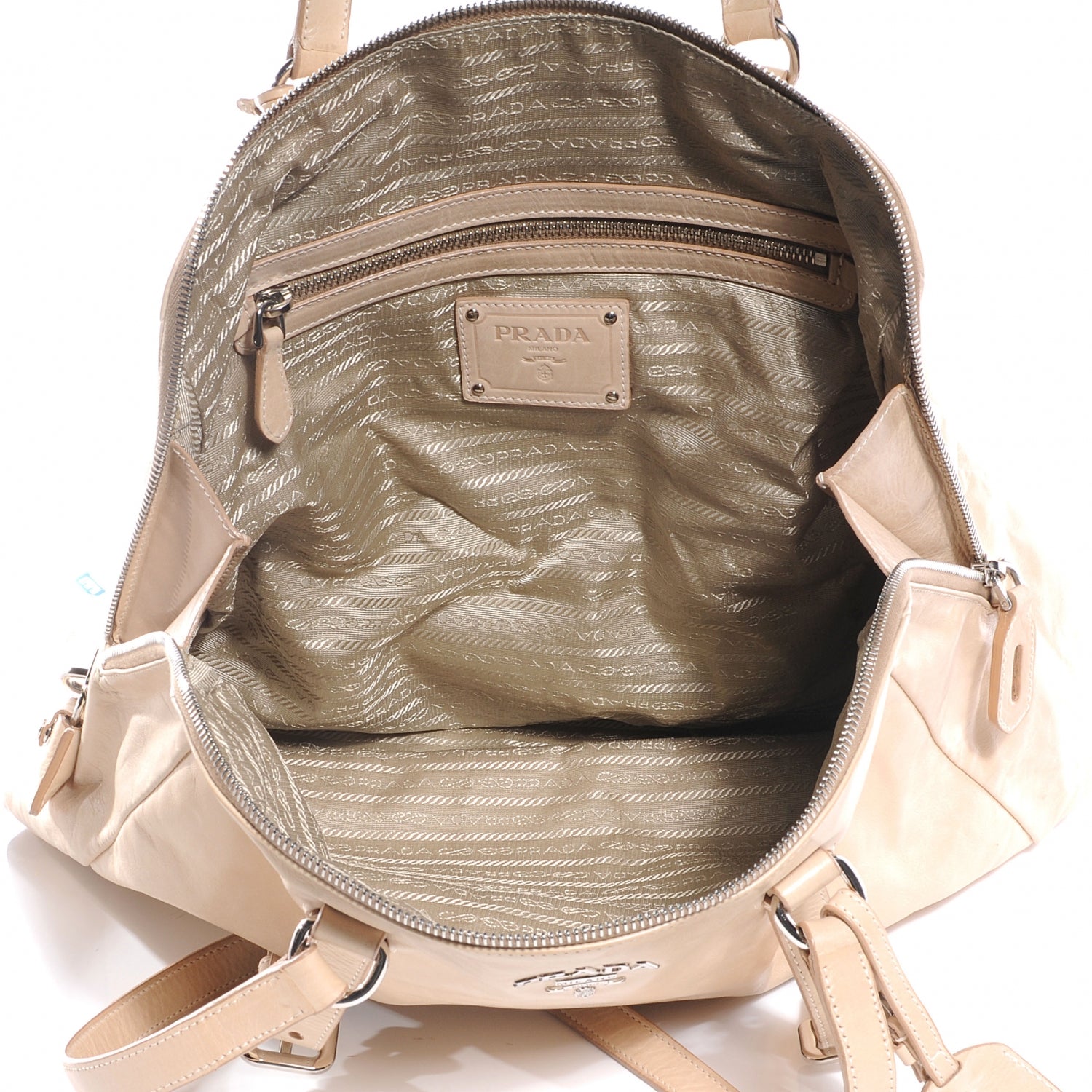 Prada Leather New Look Tote Beige 6 of 9