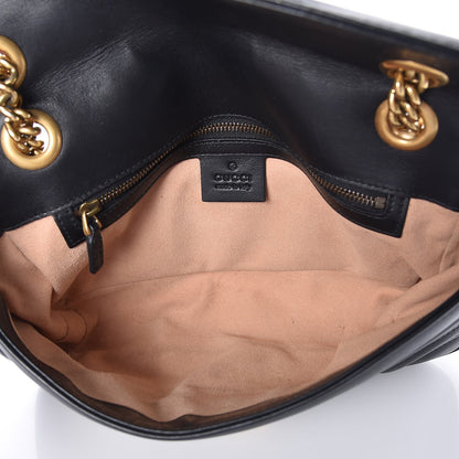 Gucci Calfskin Matelasse Small GG Marmont Shoulder Bag Black 5 of 7