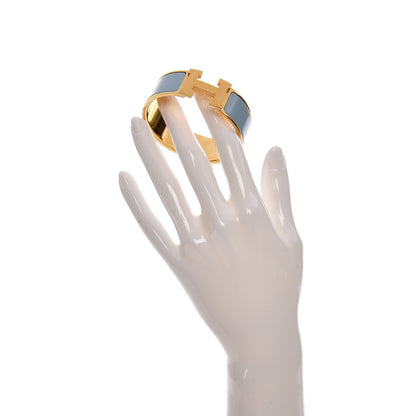 Hermes Enamel Clic Clac H Wide Bracelet PM Aigue Marine 2 of 5
