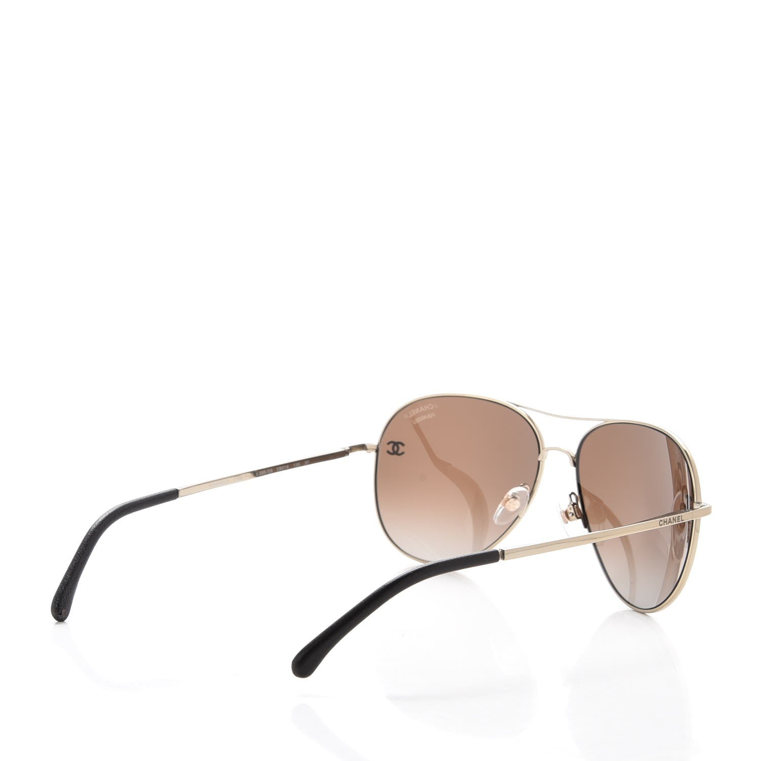 Chanel Polarized CC Aviator Sunglasses 4189-T-Q Pale Gold 4 of 9