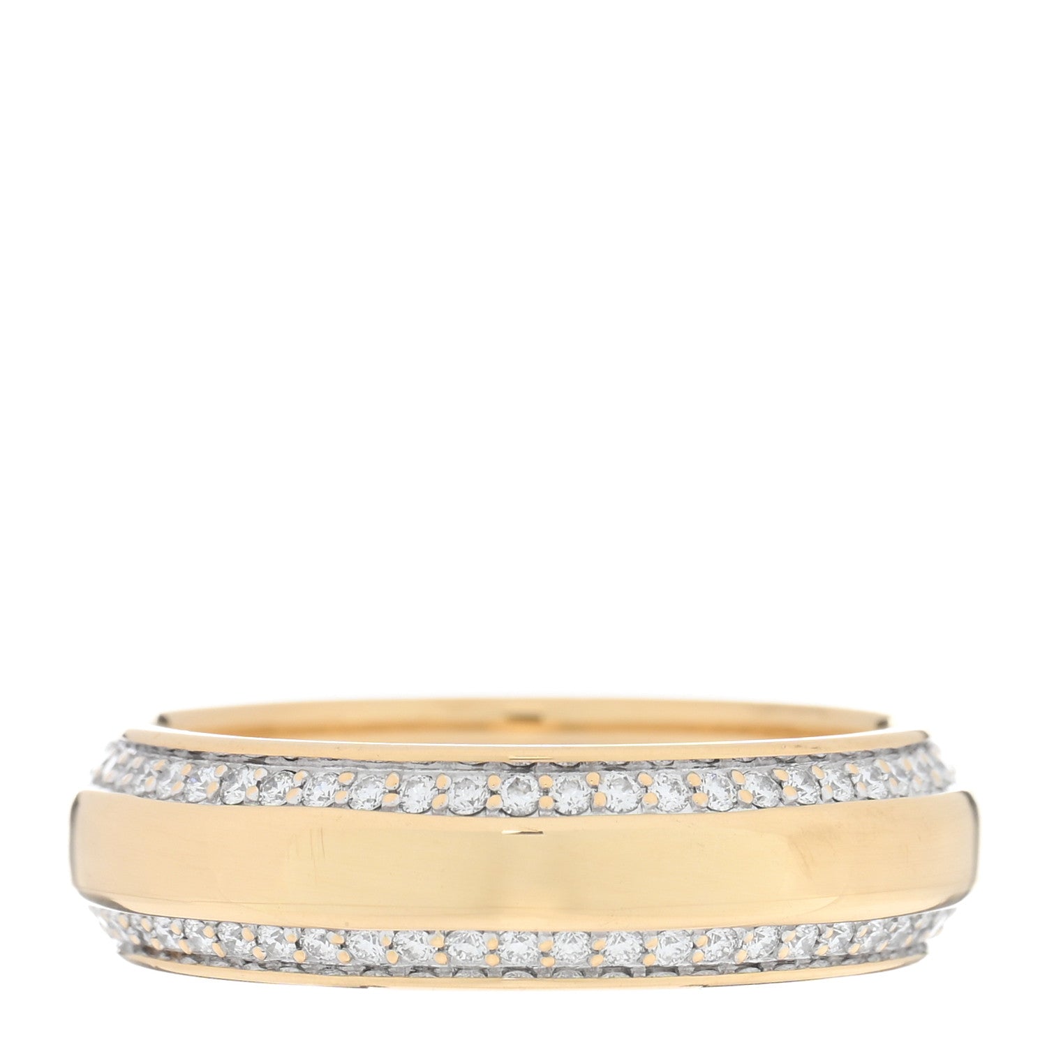 David Yurman 18K Yellow Gold Diamond 6mm Beveled Band Ring 63 10.5 1 of 5