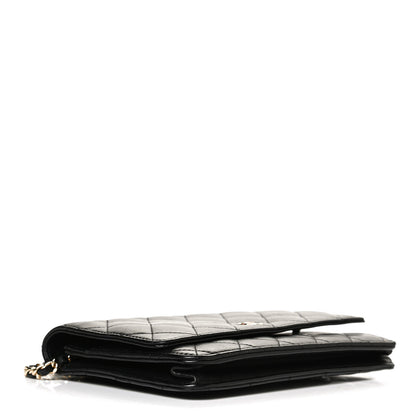 Chanel Lambskin Quilted Wallet On Chain WOC Black 4 of 11