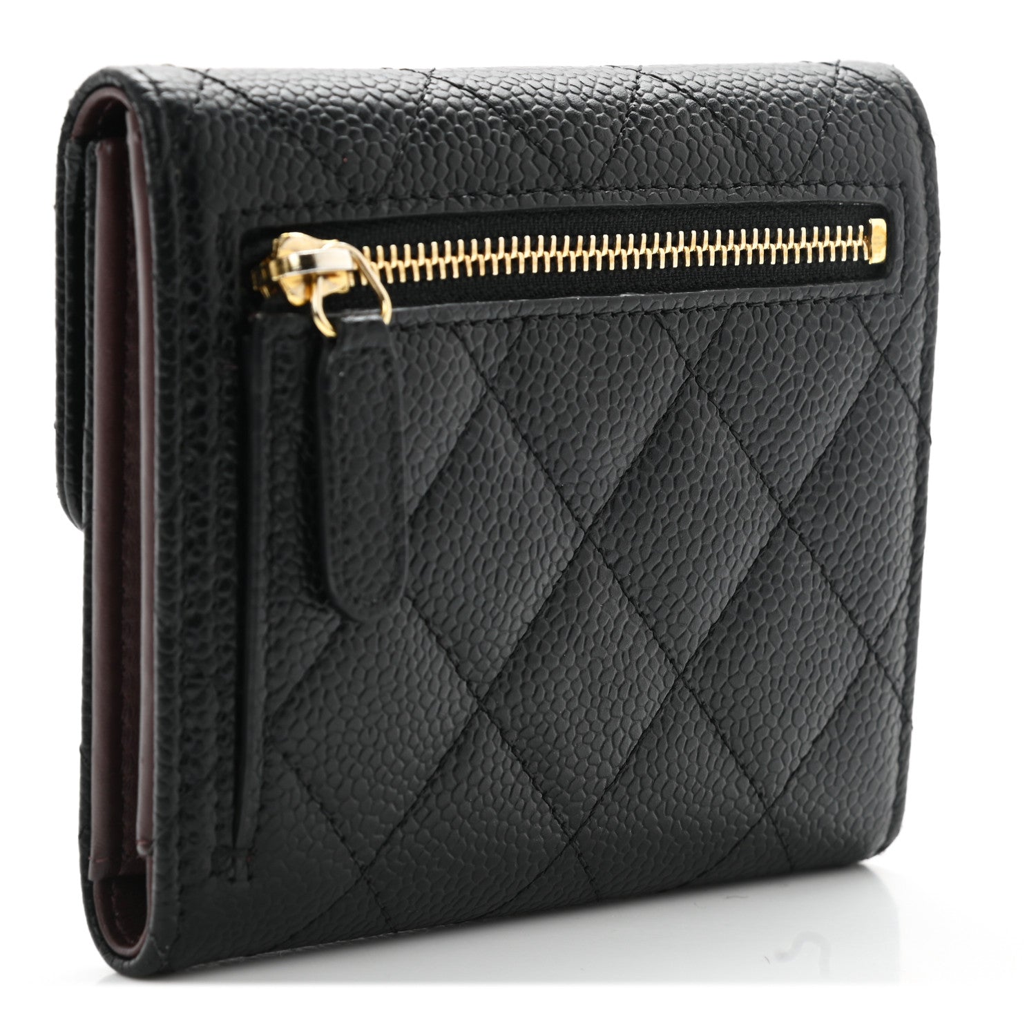 Chanel Caviar Quilted Compact Flap Wallet Black 3 of 9