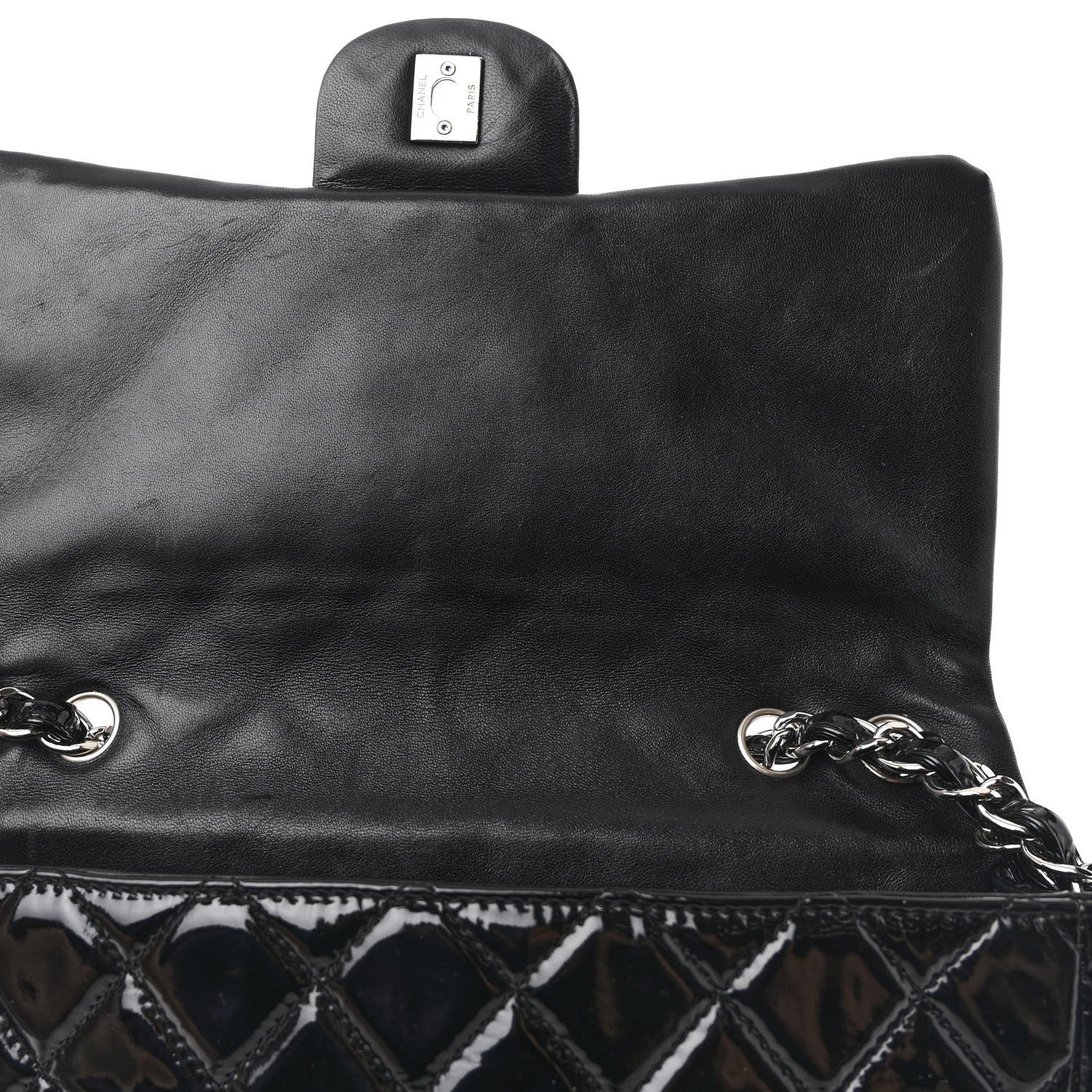 Chanel Patent Quilted Jumbo Single Flap Black 11 of 13