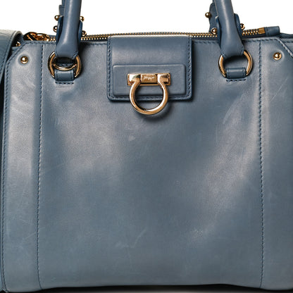 Salvatore Ferragamo Calfskin Gancini Tote Blue 10 of 10