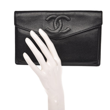 Chanel Caviar Timeless CC Envelope Wallet Black 2 of 10