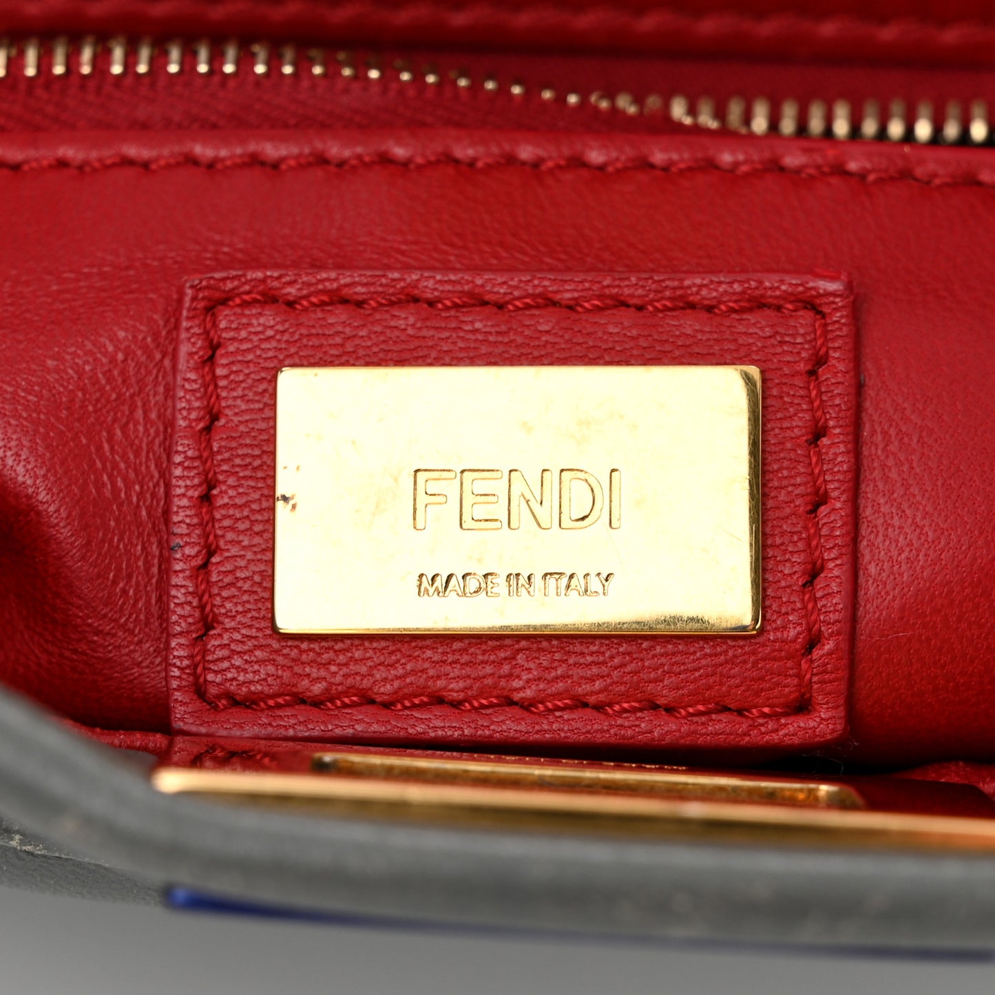 Nappa Colorblock Mini Peekaboo Iconic Satchel Grigio Chiaro Fragola Blue