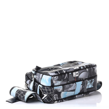 Prada X JAMES JEAN Calfskin Comic Print Messenger Bag Black 4 of 11