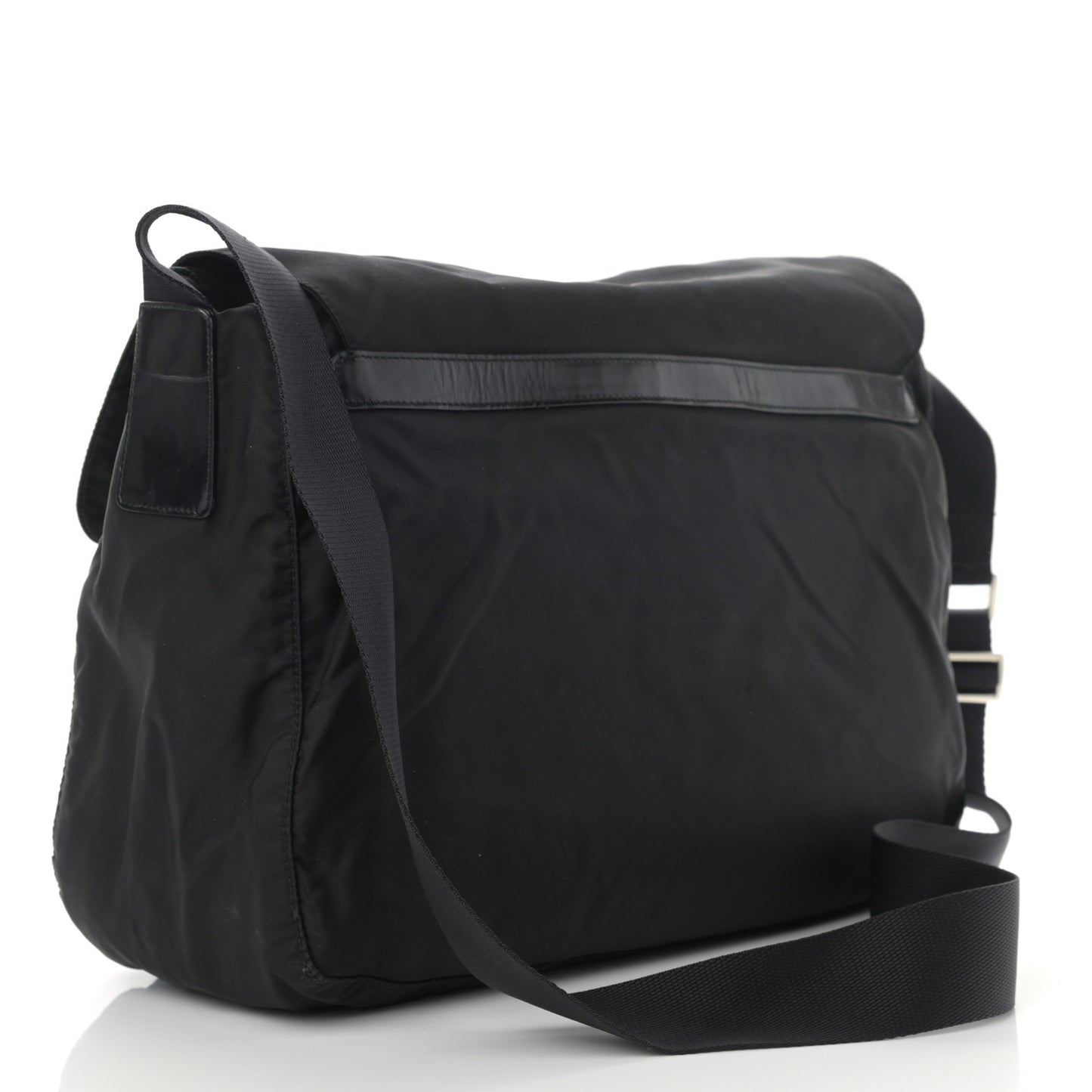 Nylon Vela Messenger Bag Black