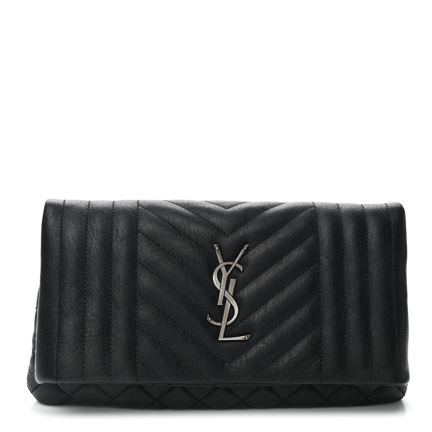 Saint Laurent Calfskin Tri-quilt Monogram West Hollywood Clutch Black 1 of 8