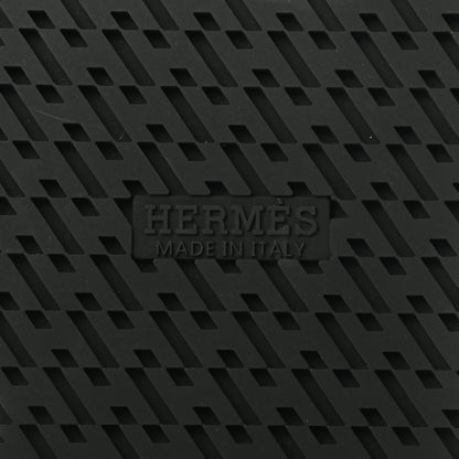 Hermes Calfskin Woolskin Mens Chypre Sandals 43 Black Ecru 6 of 7