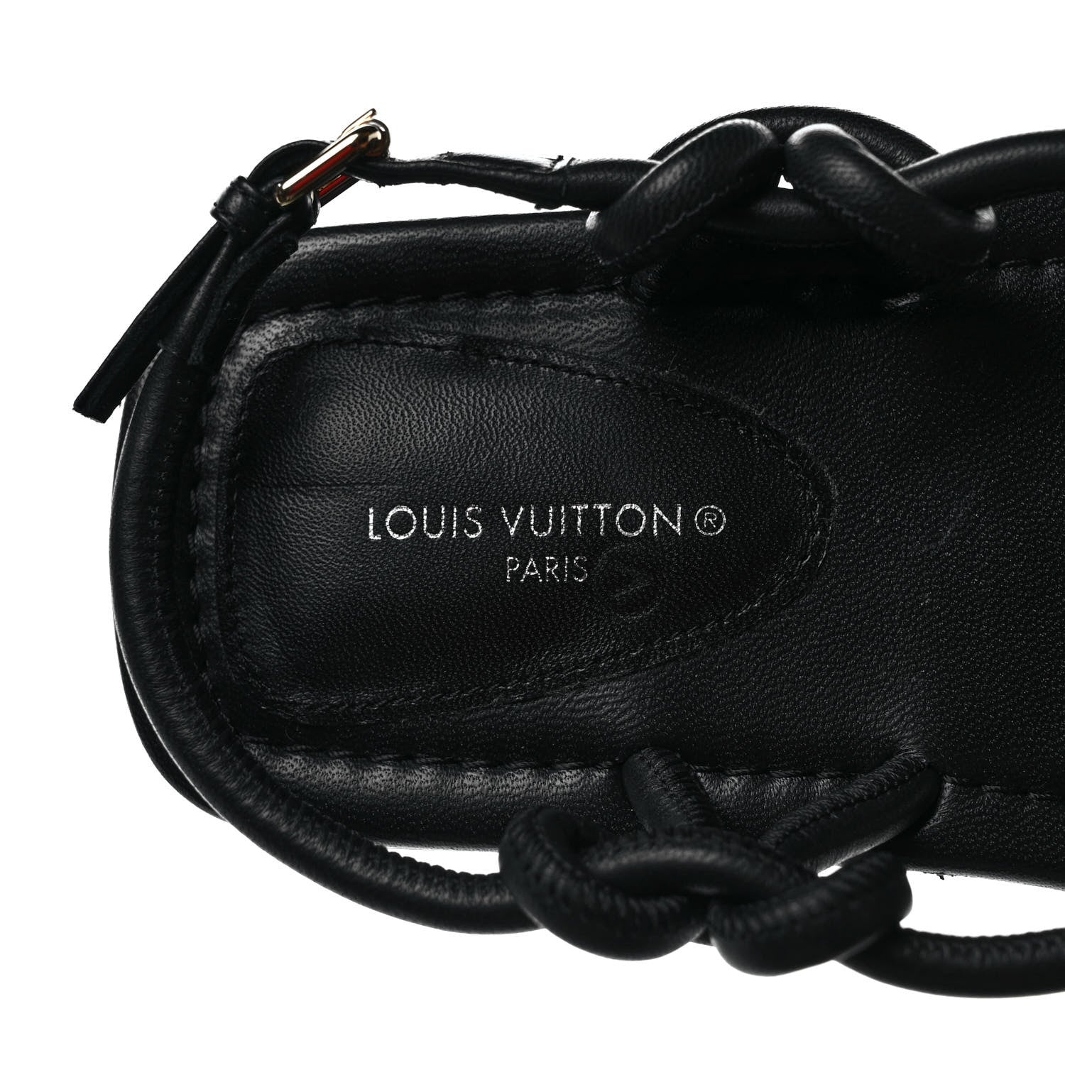 Louis Vuitton Lambskin Nova Flat Sandals 37 Black 7 of 8