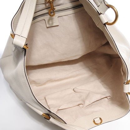 Gucci Pebbled Calfskin Twill Medium Shoulder Bag White 5 of 7