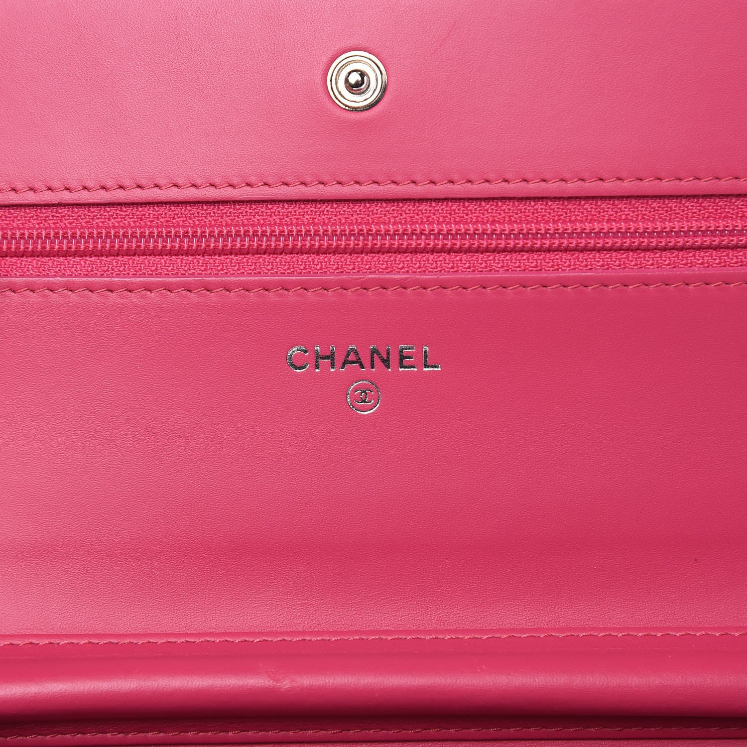 Chanel Patent Quilted Wallet On Chain WOC Fuchsia 7 of 11