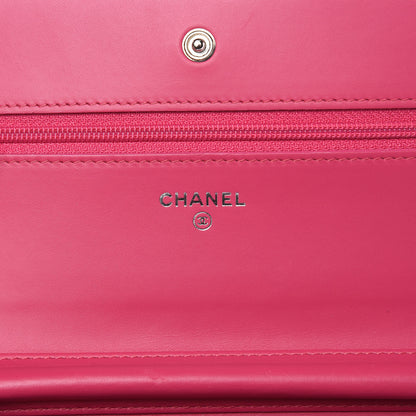Chanel Patent Quilted Wallet On Chain WOC Fuchsia 7 of 11