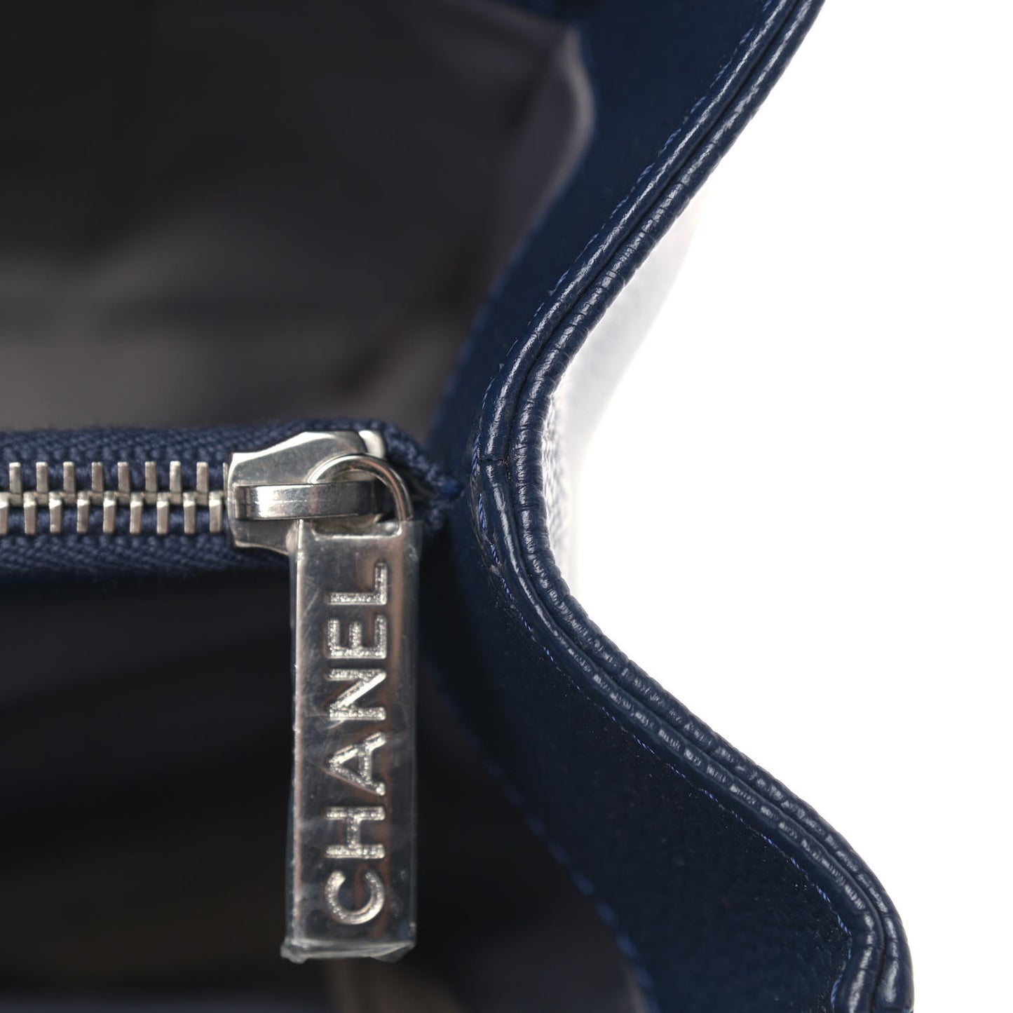 Caviar Quilted Grand Shopping Tote GST Dark Navy Blue