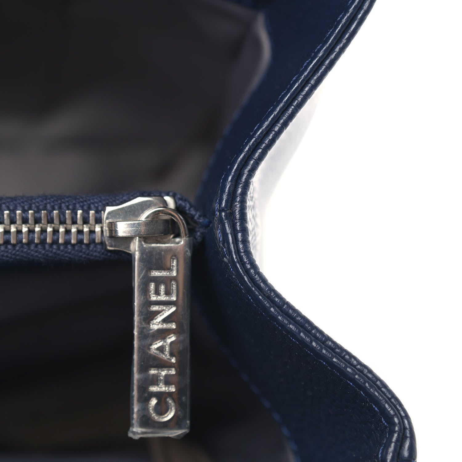 Chanel Caviar Quilted Grand Shopping Tote GST Dark Navy Blue 10 of 11