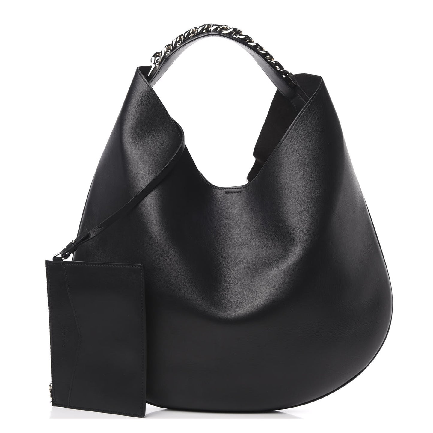 Calfskin Medium Infinity Hobo Bag Black