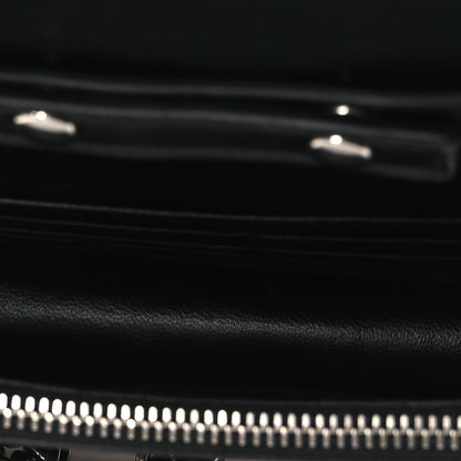 Balenciaga Shiny Calfskin Logo Crocodile Embossed Ville Wallet on Chain Black 5 of 13