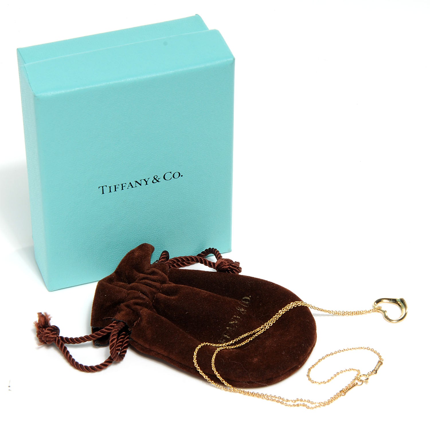 Tiffany 18k Gold Open Heart Pendant Elsa Peretti Necklace 5 of 5