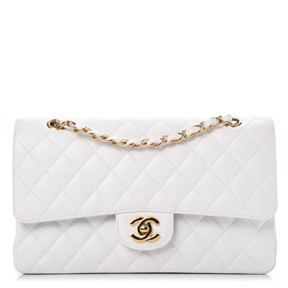 Chanel Caviar Quilted Medium Double Flap White 1 of 8