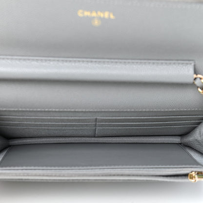 Chanel Caviar Quilted Wallet On Chain WOC Grey 5 of 10