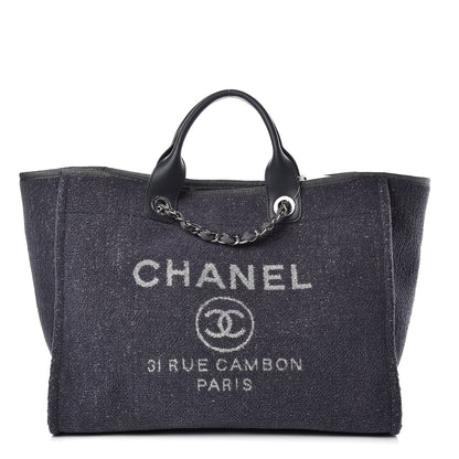 Chanel Lurex Boucle Medium Deauville Tote Grey 1 of 7